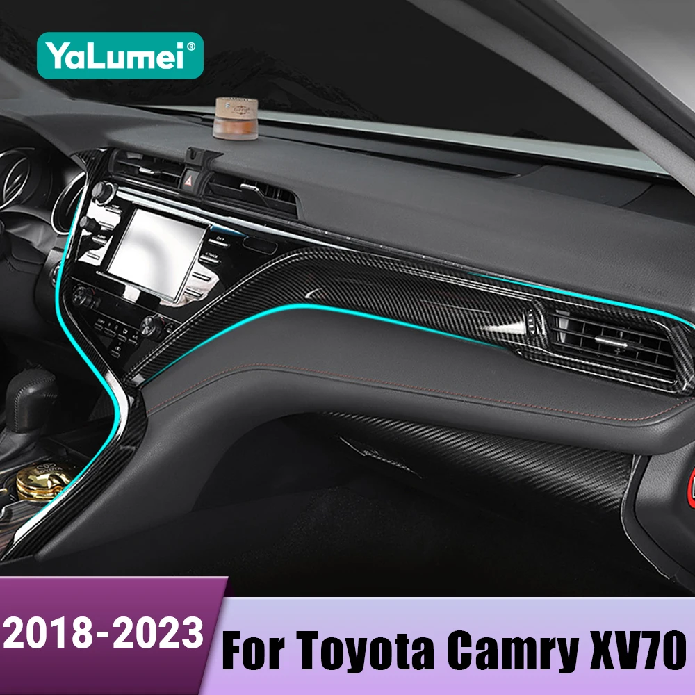 

Car Central Control Instrument Air Outlet Panel Trim Cover Sticker Carbon For Toyota Camry XV70 2018 2019 2020 2021 2022 2023