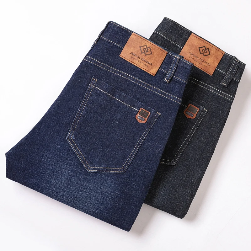 Jeans de travail en denim pour hommes, 9 modèles, bleu, noir, droit, décontracté, mode classique, vêtements de marque FJMale, affaires