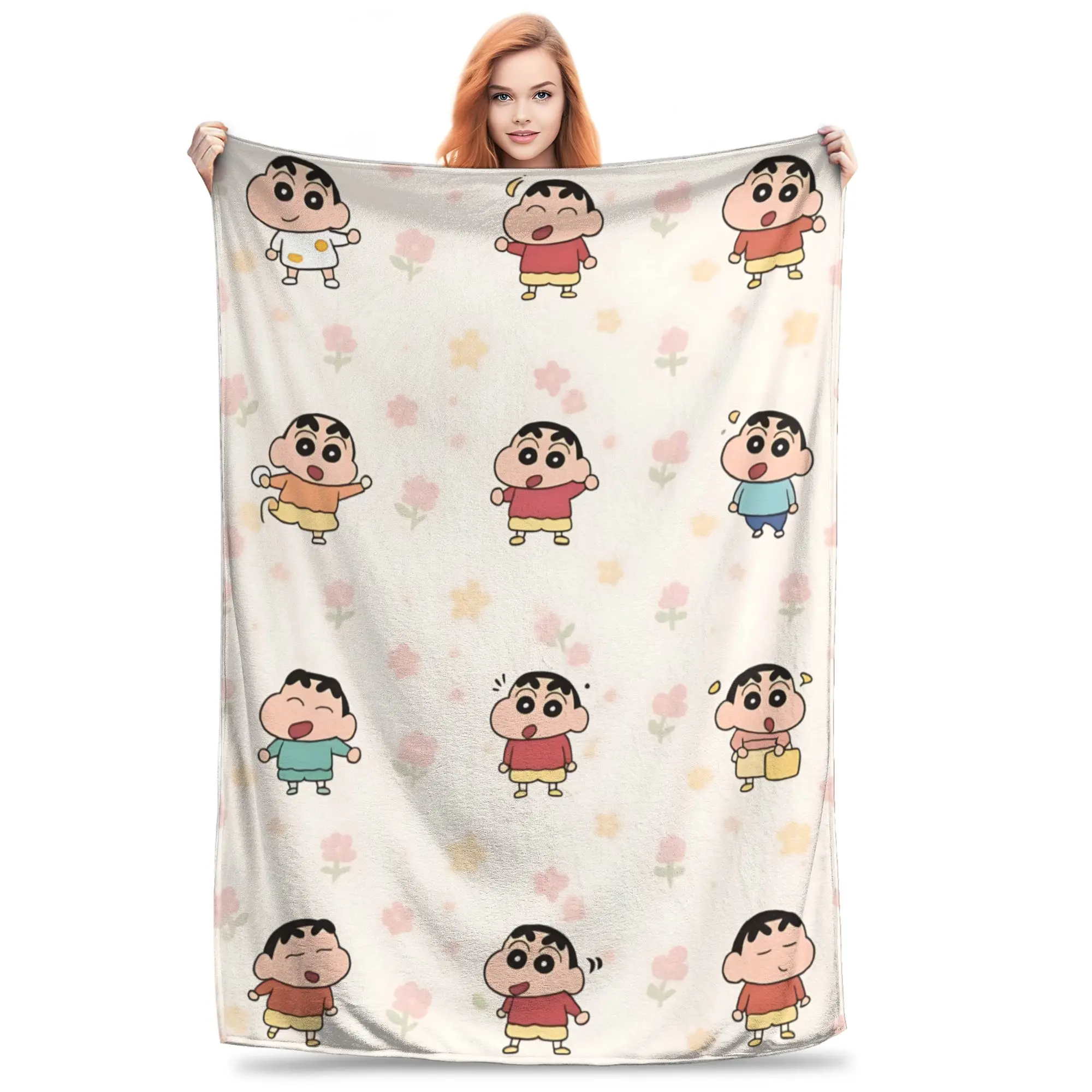 1PC home Cutecore Room Decor Crayon S Shin chan Blanket Throw Blanket  Novelty Warm Blanket All Season
