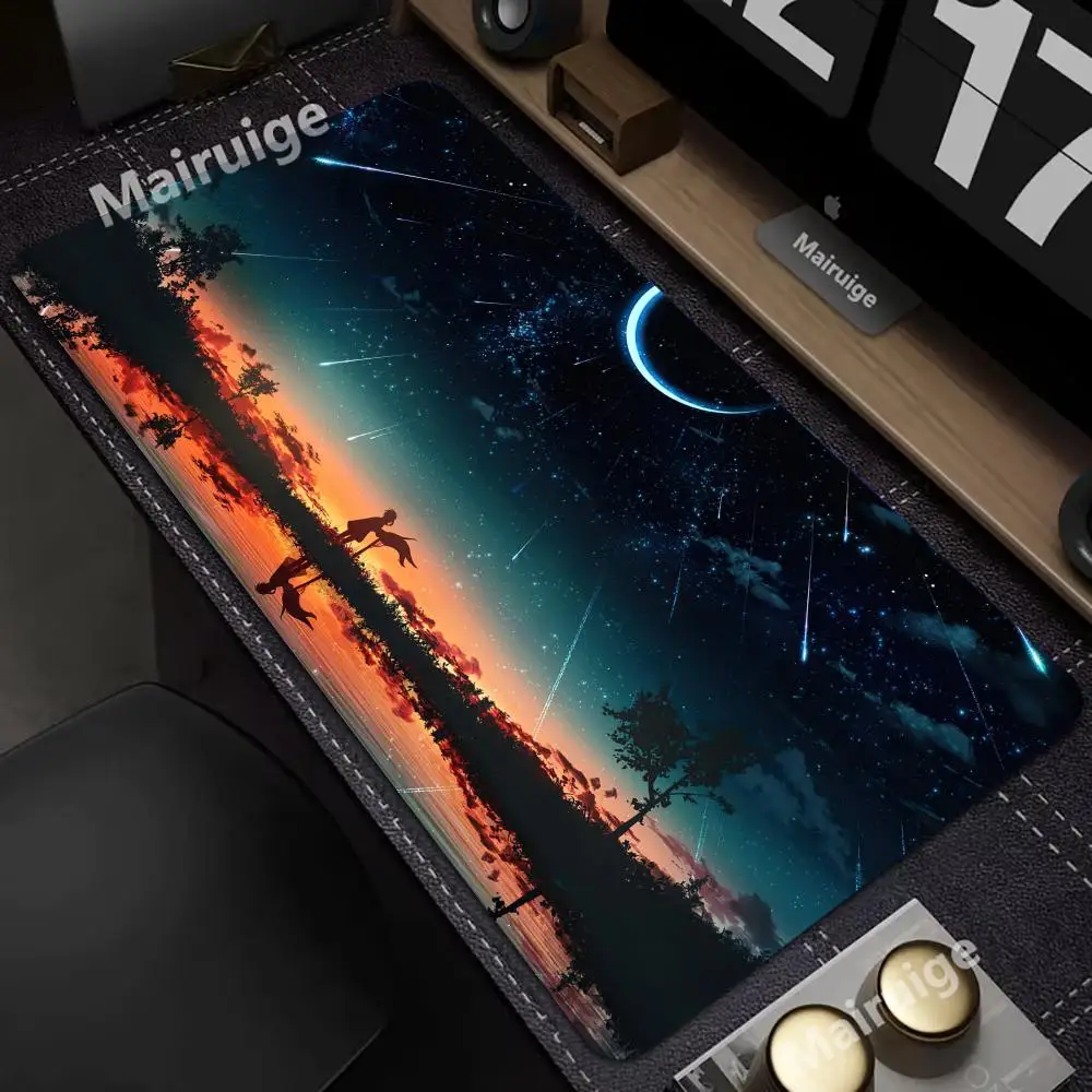 

Meteor Shower Mouse Pad XL Computer Accessories Office Game Table Mats Rubber Anti-slip Gaming Keyboard Mousepads XXL Desk Pads