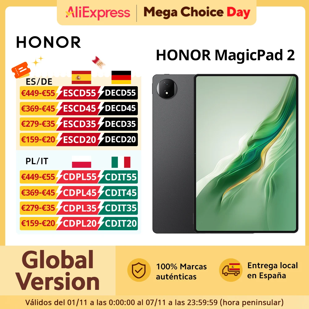 Version globale HONOR MagicPad 2 Tablette 12.3 pouces Ecran OLED Snapdragon 8s Gen 3 CPU 13MP Caméra arrière Batterie 10050mAh HONOR Magic Pad 2 Version globale HONOR MagicPad 2 Tablette 12.3 pouces Ecran OLED Snapdragon 8s Gen 3 CPU 13MP Caméra arrière Batterie 10050mAh HONOR Magic Pad 2