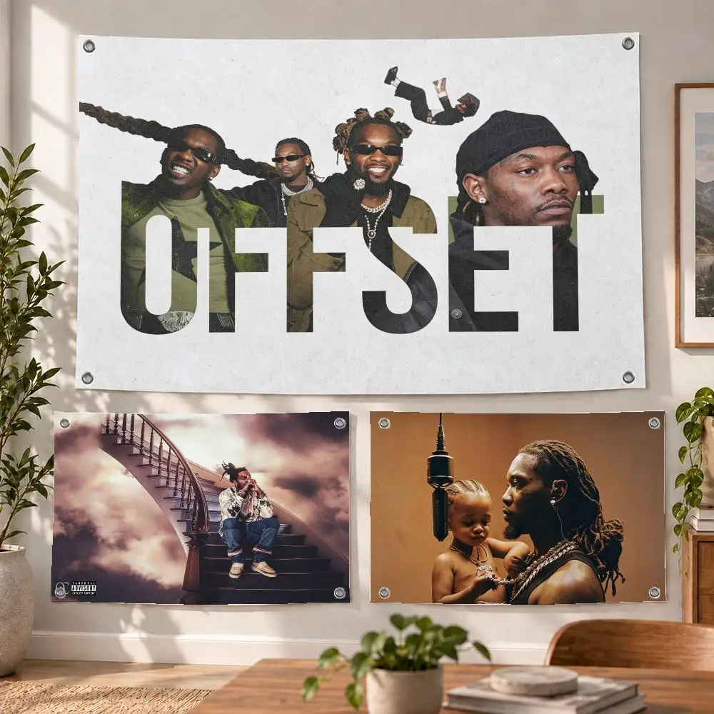 Music Rap Artist Offset Flags Decorative Flag Banner Indoor Bedroom Dorm Gaming Room Wall Party Club Decor Fan Gift
