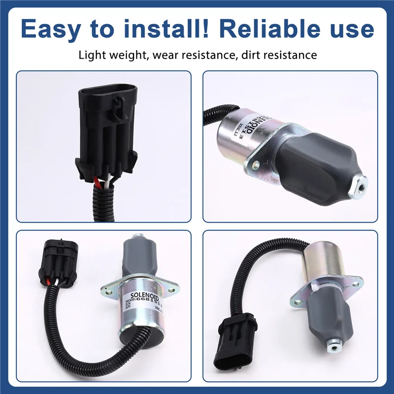 A11F-Shut Off Solenoid 6681512 6681513 12V Stop Solenoid Fit For Bobcat A220 S70 S100 S130 S150 S160 S175 S185 S205 S220