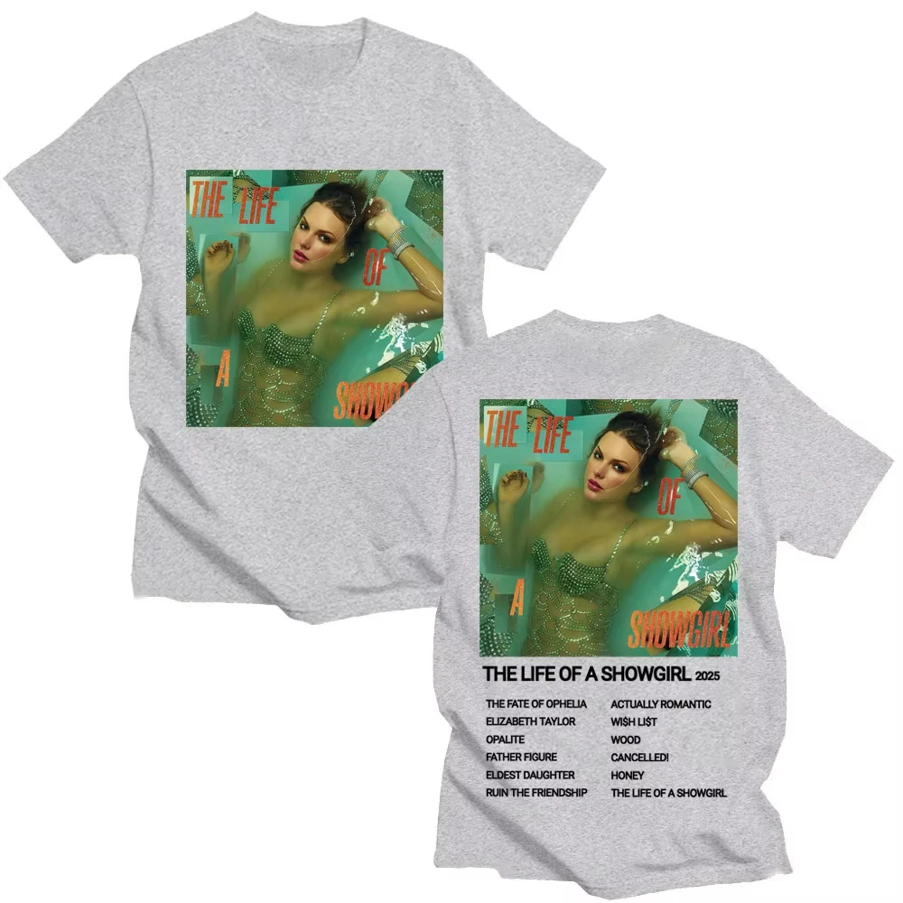 Männer Frauen Mode Vintage T-shirts Das Leben eines Showgirl 2025, Neue Album T Shirt Casual Baumwolle Übergroßen T-shirts Streetwear