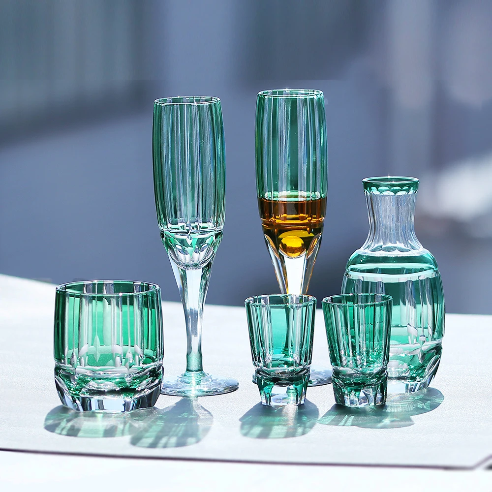 

Lead Free Crystal Glass Hand Carved Glassware Sets Champagne Goblet Whisky Glass Sake Glass Bottle Best Artwork Drinkware
