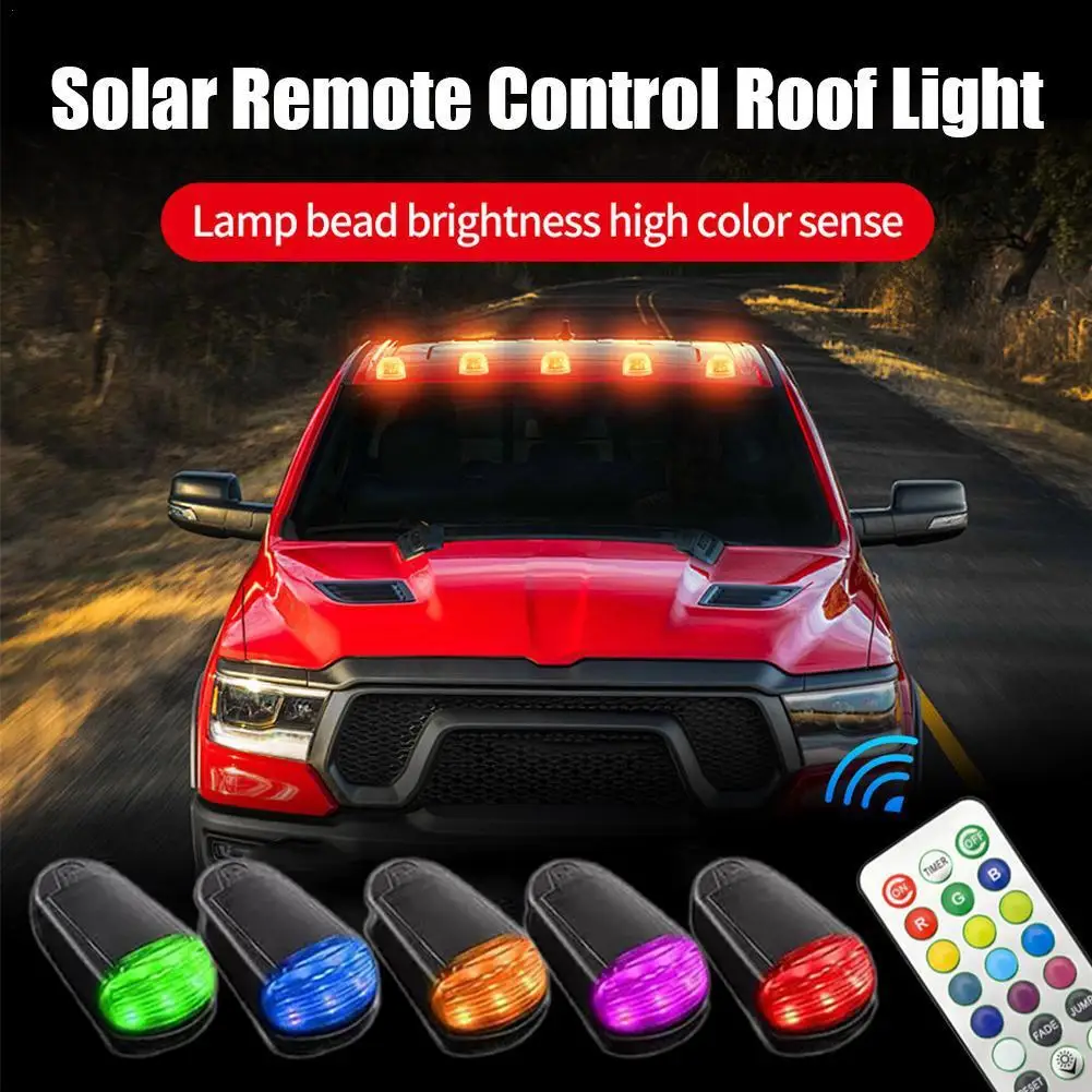 

Solar Remote Control Roof Mouse Light 3LED Car Roof Light Truck Pickup Truck Roof Modification Warning