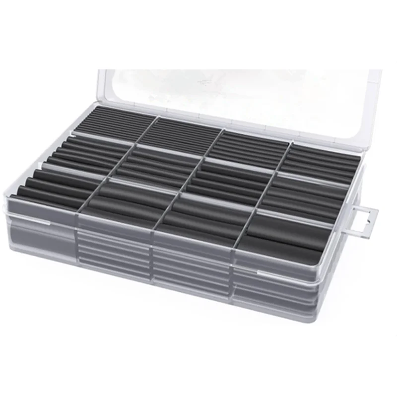 400 Pcs Heat Shrink Tubing Kit-3:1 Ratio Adhesive Lined,Marine Grade Shrink Wrap Industrial Heat Shrink Tubing  Black