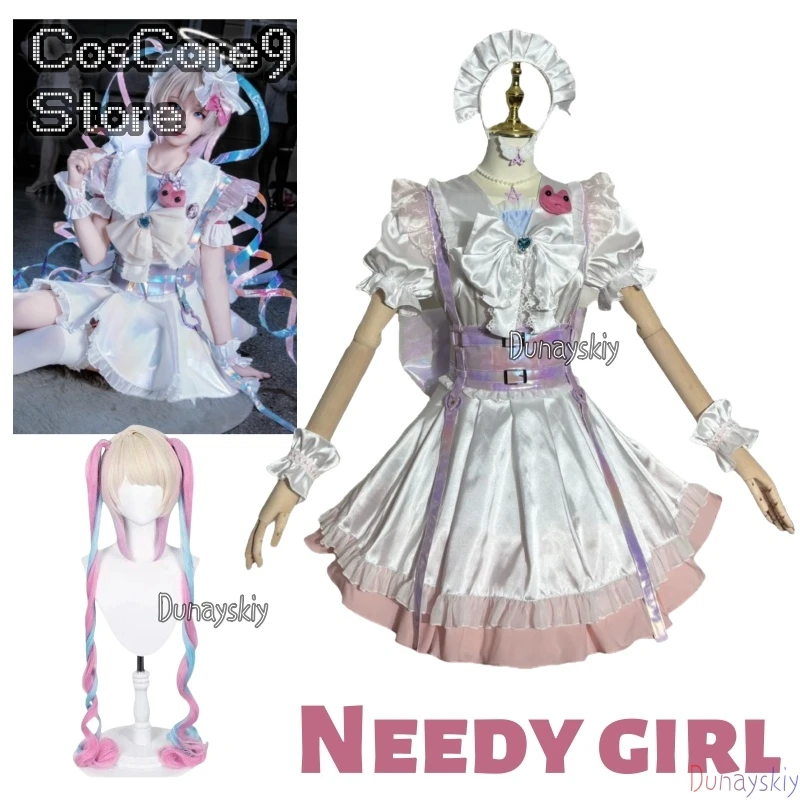 Juego de Cosplay KAngell Needyy Streamerr Overloadd KAngell chica mágica Fanart disfraz de Cosplay fiesta de Halloween vestido de Lolita peluca