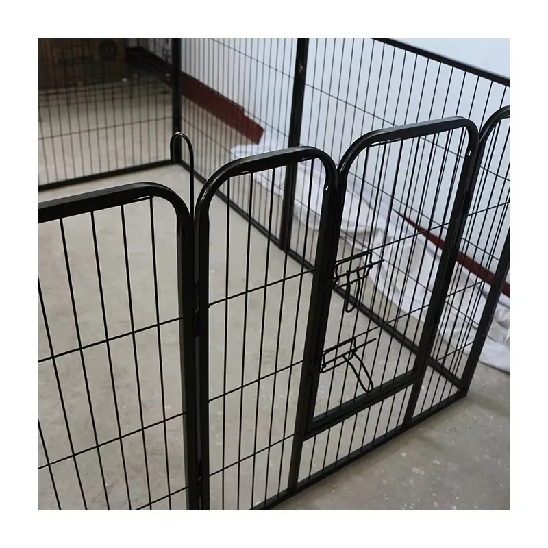Wholesale 6 Panel Heavy Duty Foldable Removable Metal Barrier Fence Kennel Fence Barbed Wire Kennel Run