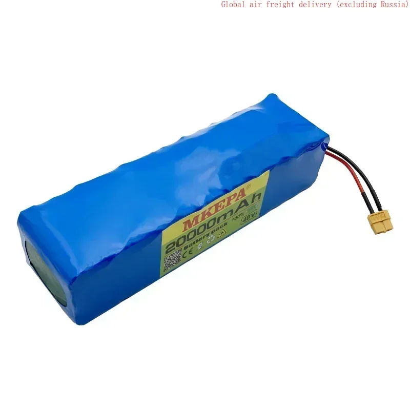 New 13S3P 48V 20Ah Lithium Battery Pack 500W 750W with BMS for 54.6V E-bike Electric Bicycle Scooter Balanced charging,XT60 JST