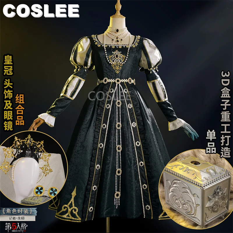 COSLEE Game Identity V Journalist Alice Dross Cosplay Costume Eternal Survivor New Skin Lolita Party Dress Uniform Halloween