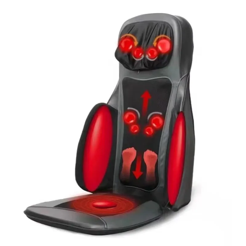 Airo Home Car Use Heated Neck Back Shiatsu Recliner Seat Car Electric Back Kneading Vibration Heating Massage Cushion
