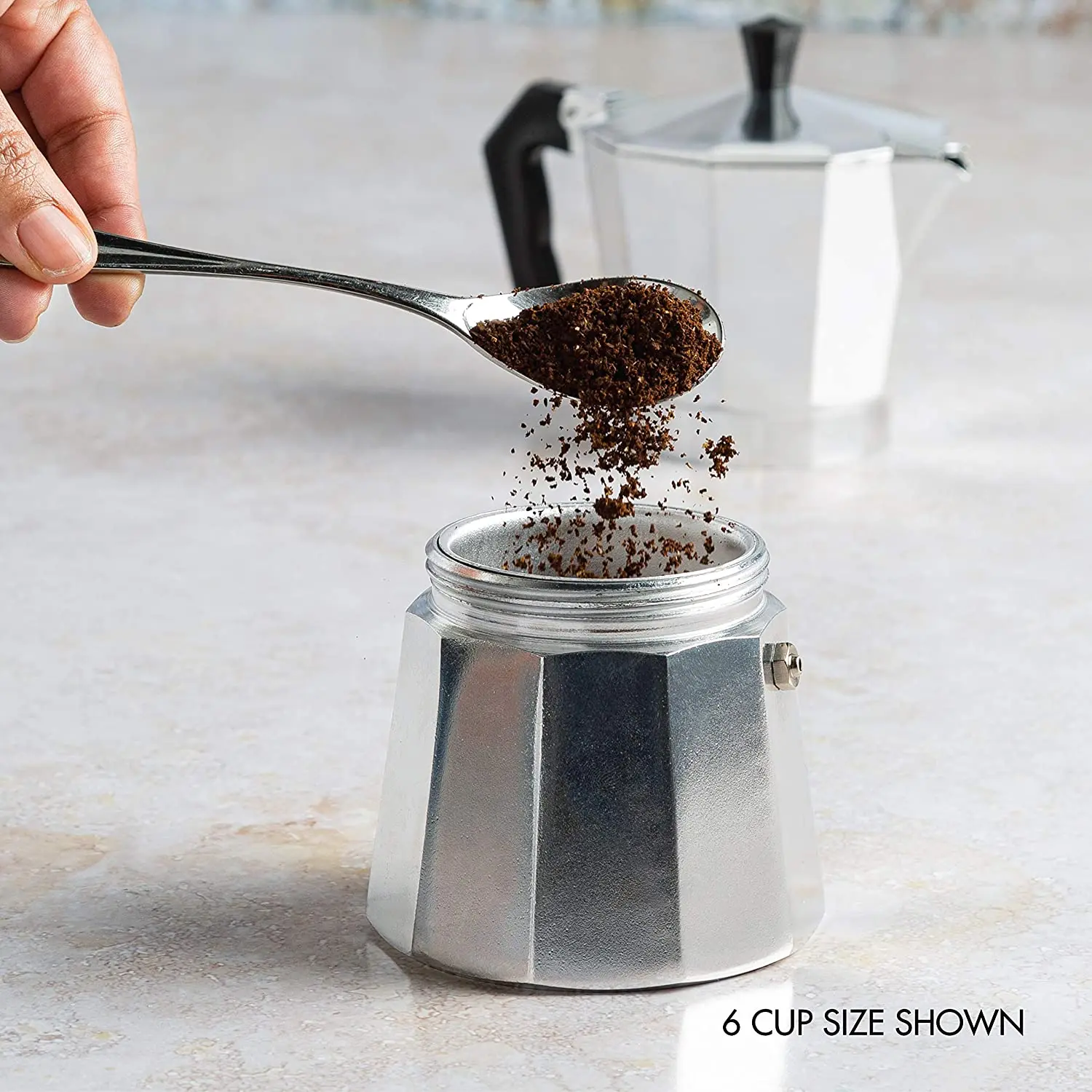 Eco Coffee Mocha 120ML 240ML 360ML Hot Sale Custom Italian Espresso Aluminum Moka Pot With Brush Spoon Moka Mocha Pot