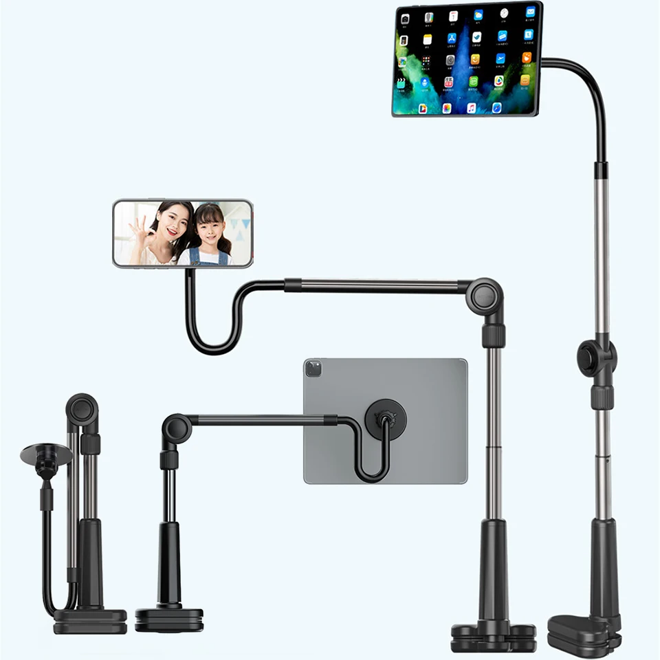 Magnetyczny uchwyt na tablet z długim ramieniem do iPada Pro Air Mini Galaxy Tab Xiaomi Lenovo 4-13 cali, uchwyt na tablet i telefon do łóżka — zdjęcie produktu 2