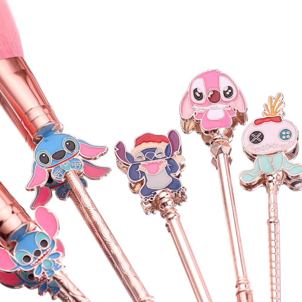 Kawaii Stitch Makeup Brushes Set Anime Lilo and Stitch Powder Eye Shadow Foundation Blush Make Up Brush Women Beauty Tools Kit