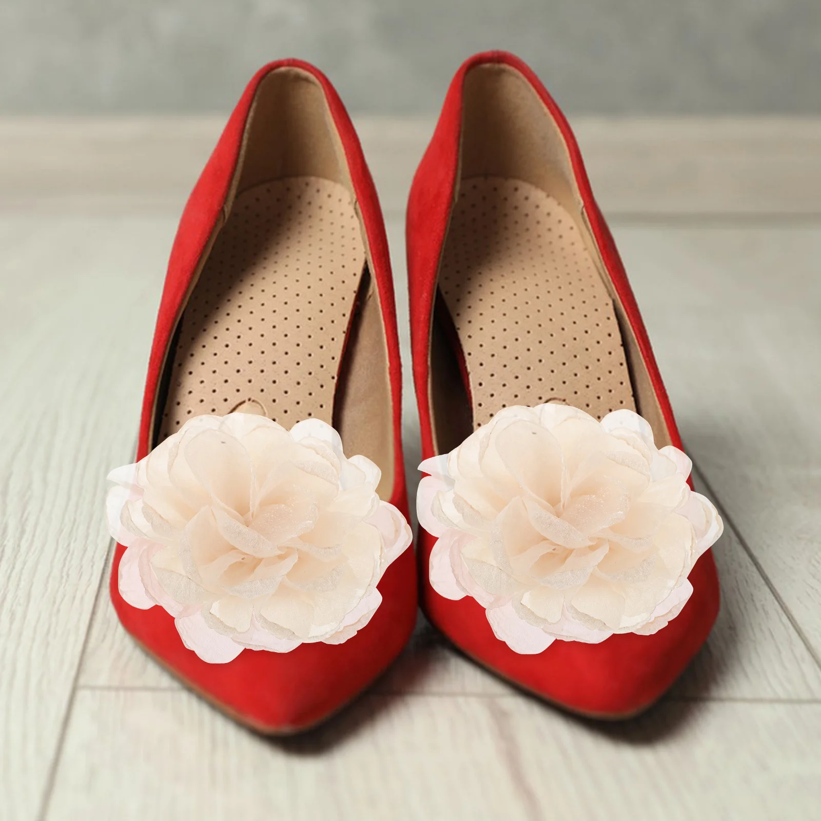 

Shoe Flower Embellishment Clips Charms for Sneakers Women Detachable Decorations Elegant Gauze Flower Buckles Wedding Evening