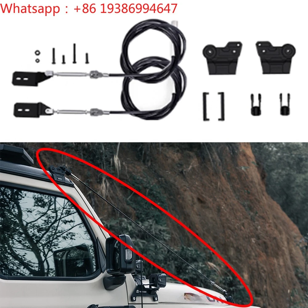 For Lantsun JT1027 Limb Riser Kit Car Hood Branches Obstacle Eliminate Rope for Jeep Wrangler JL2018+ for Gladiator JT 2021+