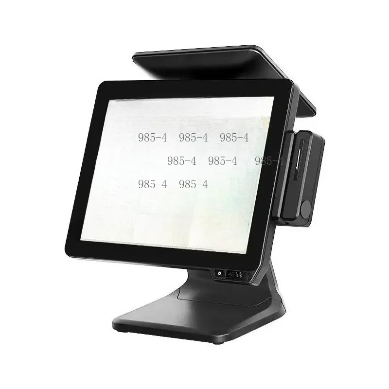 Aluminum Alloy Dual-Screen POS Machine, 15-inch Capacitive Touch Cash Register for Hotel & Restaurant