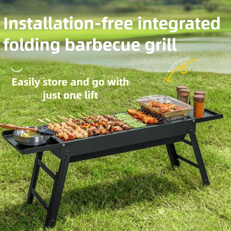 가정용 바베큐 랙 휴대용 접이식 무료 설치 바베큐 그릴 작은 바베큐 도구 야외 바베큐 전기 철판