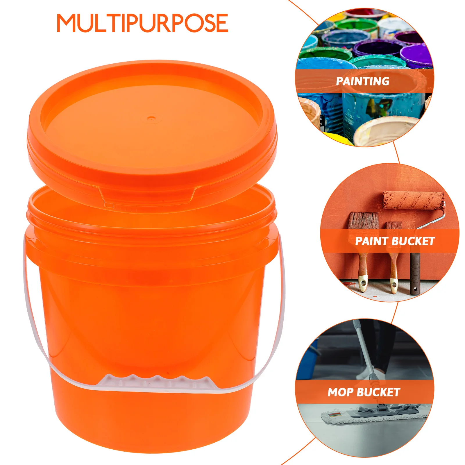 

Пластиковое ведро для хранения краски, пищевая герметичная крышка, эргономичная ручка, прочный контейнер для рисования, многофункциональное ведро для пигментов