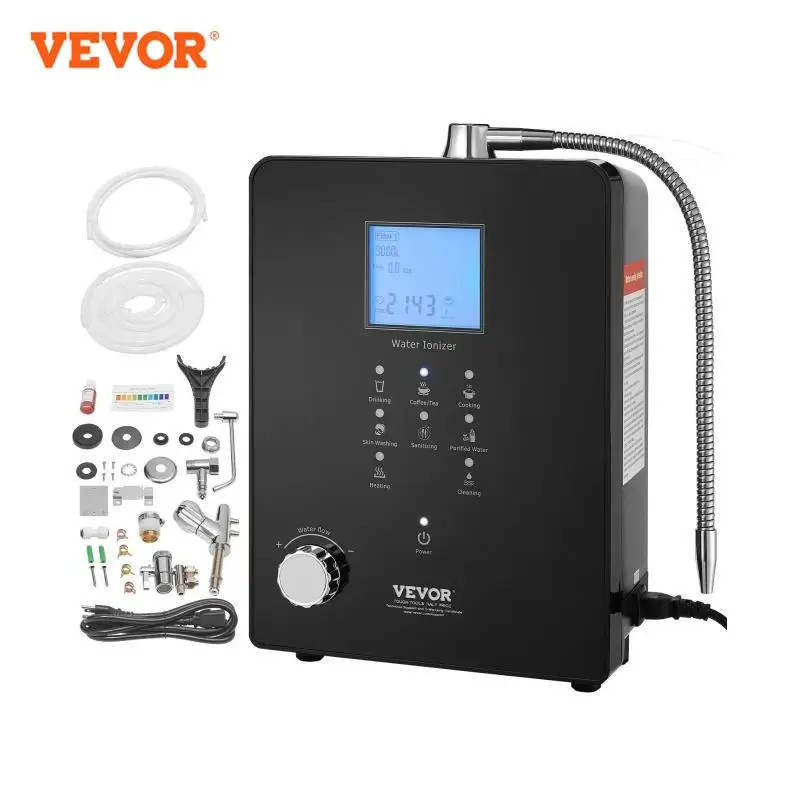 

VEVOR Alkaline Water Ionizer Machine pH 3-11.2 Alkaline Acidic Hydrogen Water Purifier 6 Water Settings Home Filtration System