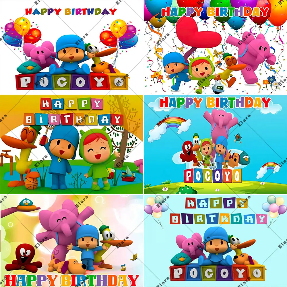 

﻿ Cartoon-Pocoyoed Theme Children's Birthday Party Decoration Supplies Girls Boys Baby Shower Background Banner Photo Props Gift
