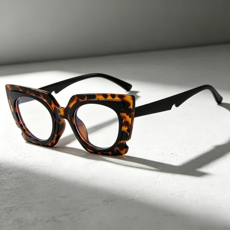 Cat Eye Eyeglasses for Women Two Tone Pink Frame Anti Blue Light Clear Lens Fashion Glasses Statement Glasses for Daily