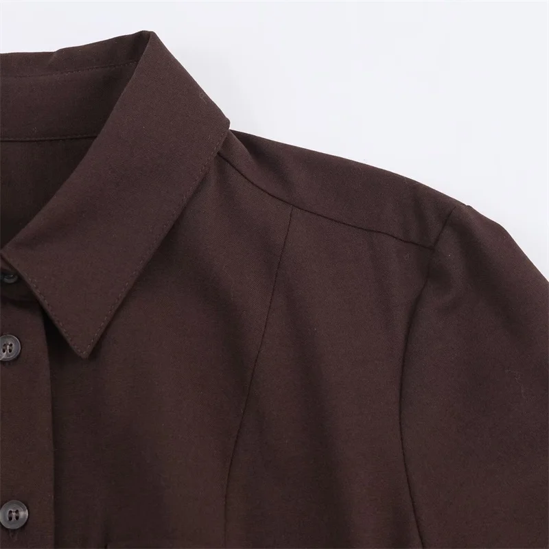 Women's Belted Shirt Dress Casual Button up A-Line Mini Dress with Belted Waistline Fashionable Office to Evening Wear