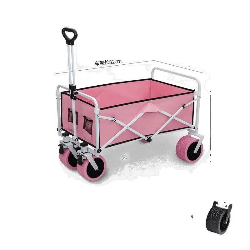 

Pink camper stall trolley folding portable outdoor camping stall essential