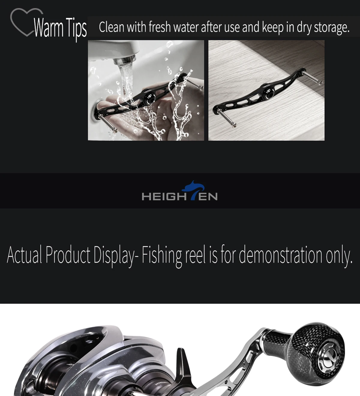 HEIGHTEN 115mm/130mm Baitcasting Reel Handle Without Knob For Shimano & Daiwa Abu Bait Reel