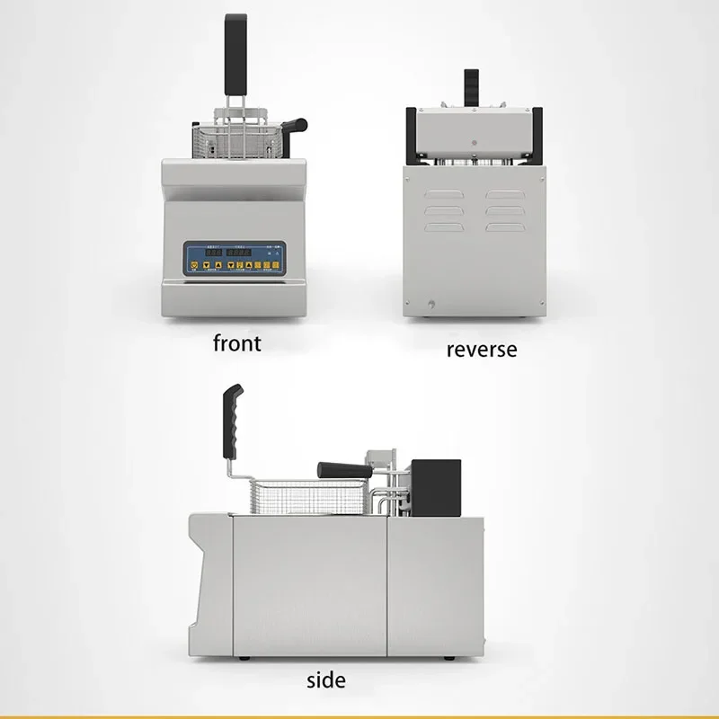 8L مقلاة كهربائية 3000 واط مقلاة كهربائية عميقة اسطوانة واحدة المقلاة المقلية الدجاج المقلي درجة حرارة ثابتة المقلاة