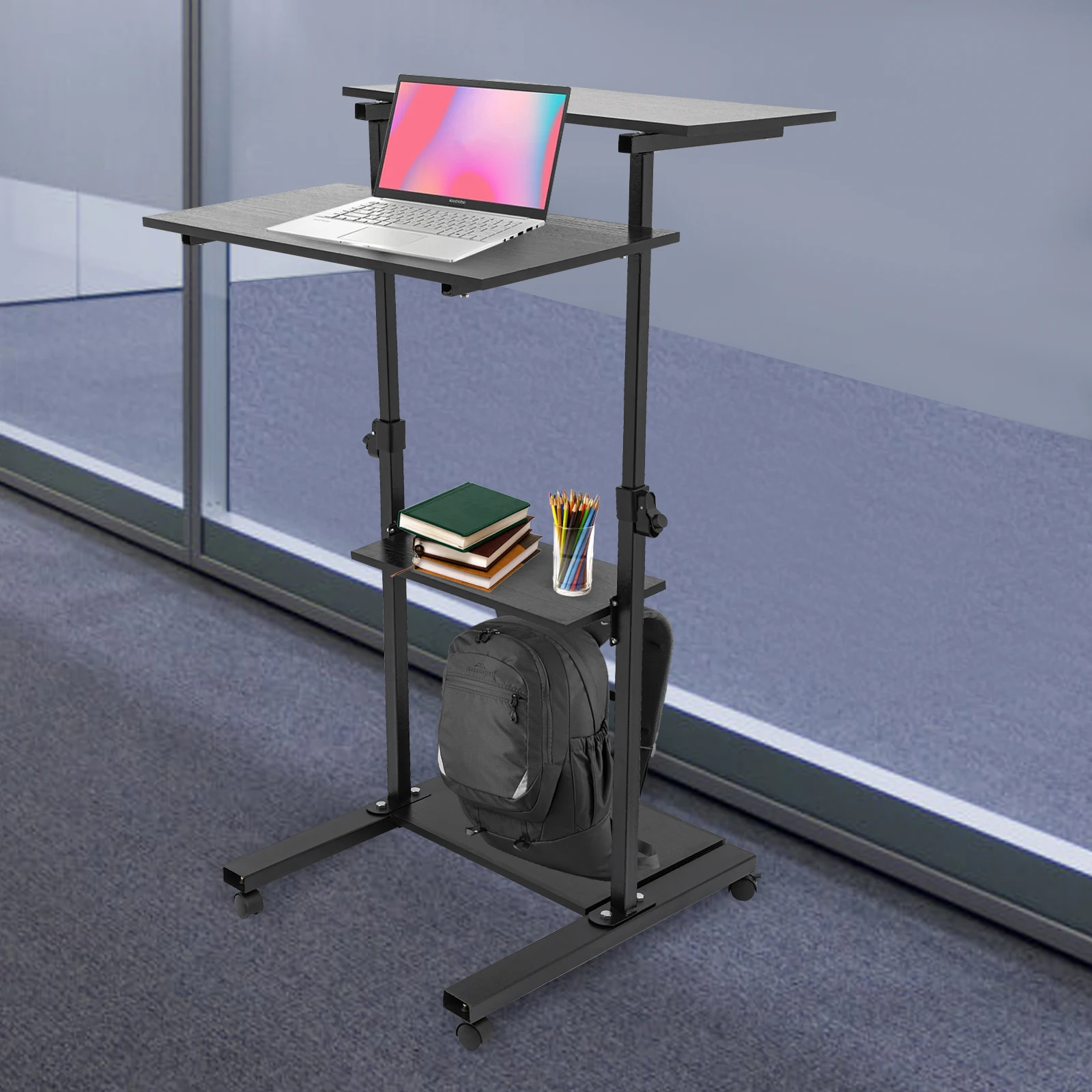 Standing Black Computer Desk 27