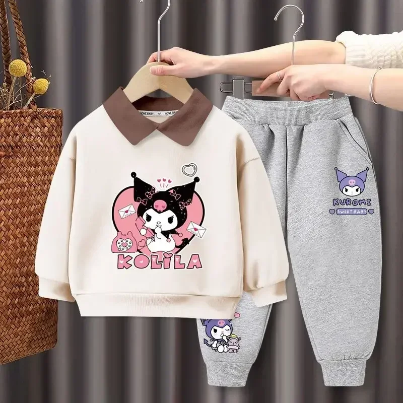 

Children Kawaii Casual Hoodie Pants Set Spring Autumn Cute Sanrio Ins Cartoon Fashion Children Two Piece Clothing Gifts Toys