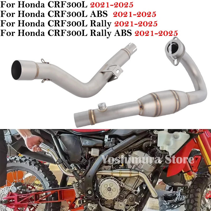 

Slip On For Honda CRF 300L CRF300L Rally ABS 2021 - 2025 Motorcycle Exhaust Espace Systems Dirt bike Front Mid Link Pipe Muffler