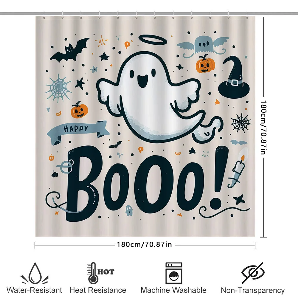 بو! ستارة دش تحت عنوان الهالوين تتميز بالأشباح والقرع وإكسسوارات الحمام المزخرفة للموسم المخيف! (الصنف # 12345