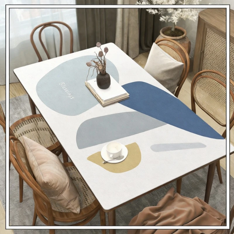 

Simple Waterproof Oil-proof Long Square PU Leather Table Cloth Table Cushion Coffee Table Cover For Home Decor