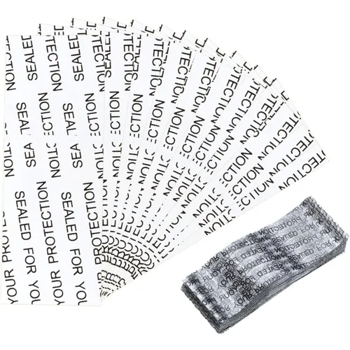 Imagen 2 del producto 300 Uds película de sellado de plástico botella de medicina boca negro inglés impreso película termorretráctil transparente fácil de rasgar funda de sellado