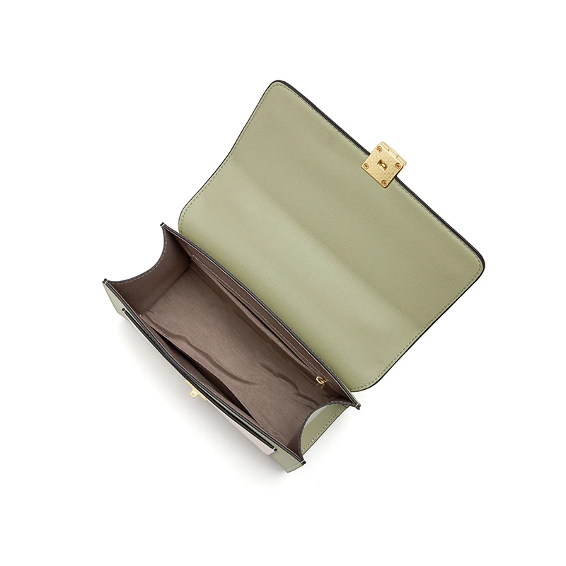 Cnoles Spring Summer Green Women Shoulder Bag Cowhide Small Square Bag Elegant Fashion Lady Crossbody Bags Handbags Purses