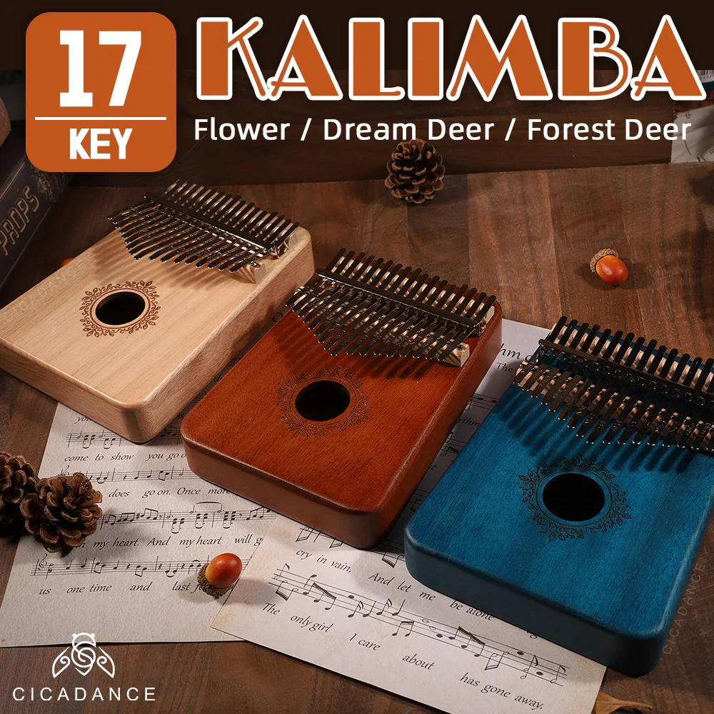 

Kalimba 17 Keys Thumb Piano Wood Calimba Keyboard Musical Instrument With Learning Book Holiday Birthday Gifts For Kids Beginner