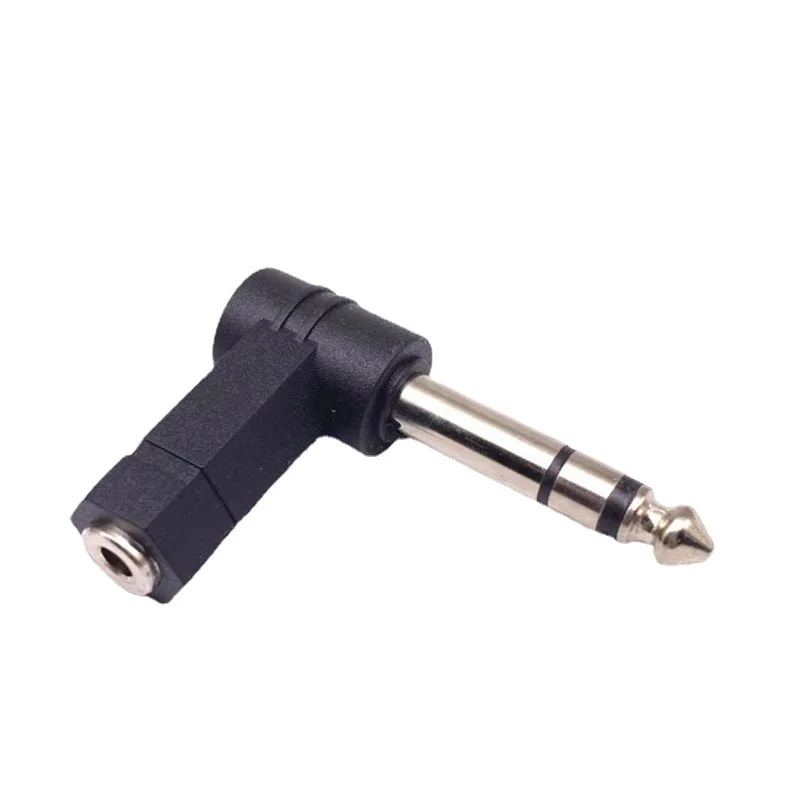 6.5mm Male to 3.5mm Female Plug 3 Pole Right Angle Stereo Audio Adapter 90 Degree 6.5 to 3.5 Male Connector Converters