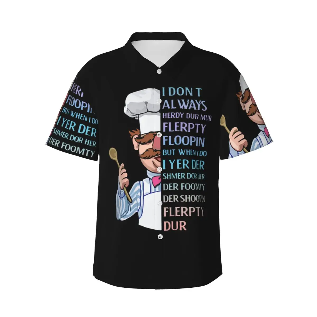 

Шведский шеф-повар - I Dont Always Herdy Dur Mur Мужские рубашки Гавайская рубашка с коротким рукавом Модные топы на пуговицах для летнего пляжа