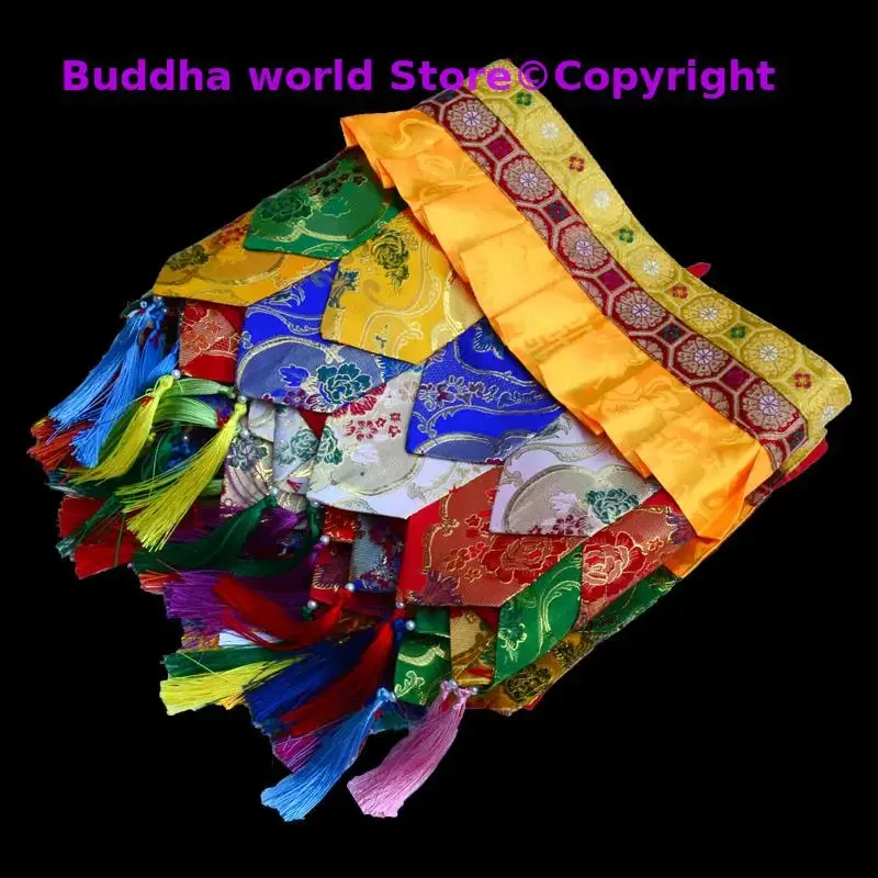 Wholesale Buddhist supply 3 Meter Buddhism family Temple Auspicious Lucky Embroidery wall Hanging Enclosing Altar table curtain