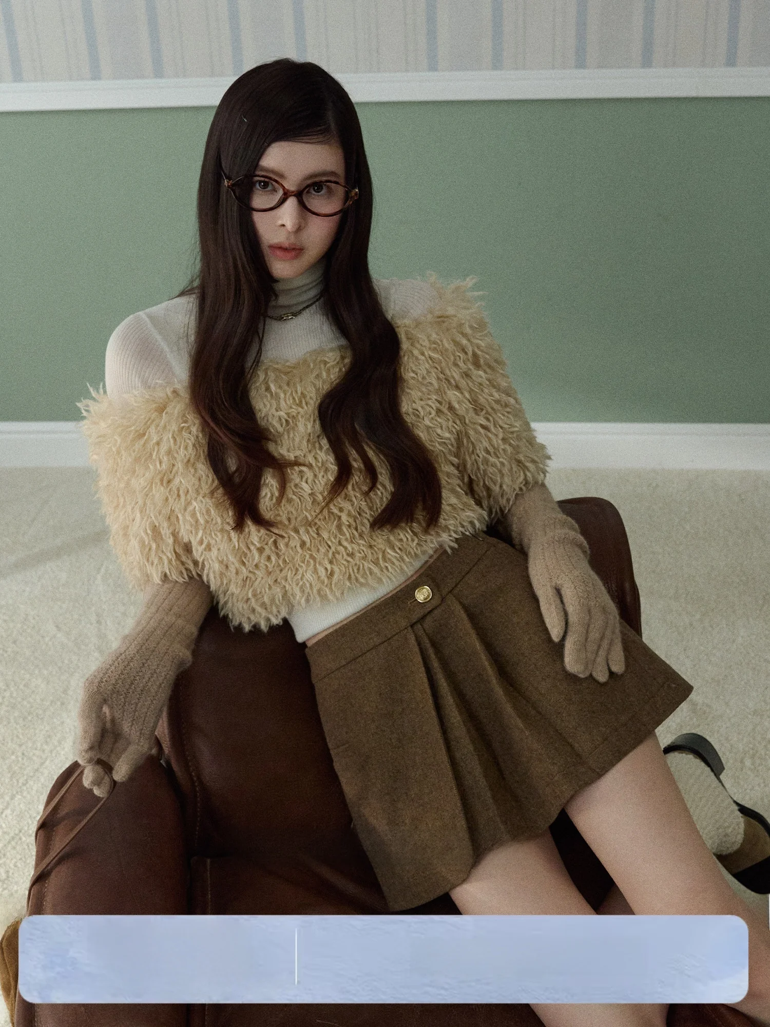 

LaluneDuCiel ort Sve Fur Coat Women's Autumn Elegance Lady Top One-oulder Design Polyester Fiber Bubble Sve Sle