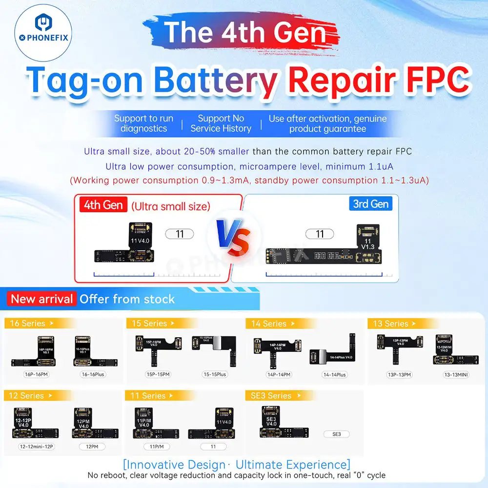 JC V1SE Battery Repair Flex Cable Re-modify Phone Battery Health information for iPhone 11 12 13 14 15 16 PM Battery Read Write