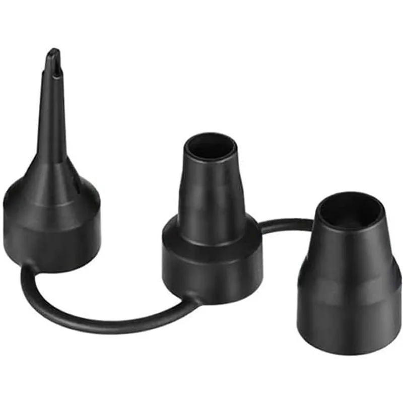 3 Sizes Replacement Tips Air Pump Nozzles, 3pcs Multi-Purpose Black Plastic for Airbed, Mattress, Pool Floats, Inflation Pumps