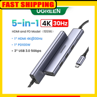UGREEN USB C HUB 4K60Hz HDMI Adapter USB C to USB3.0 PD100W SD&TF Type C 3.1 Splitter Docking Station for MacBook Pro Air Laptop