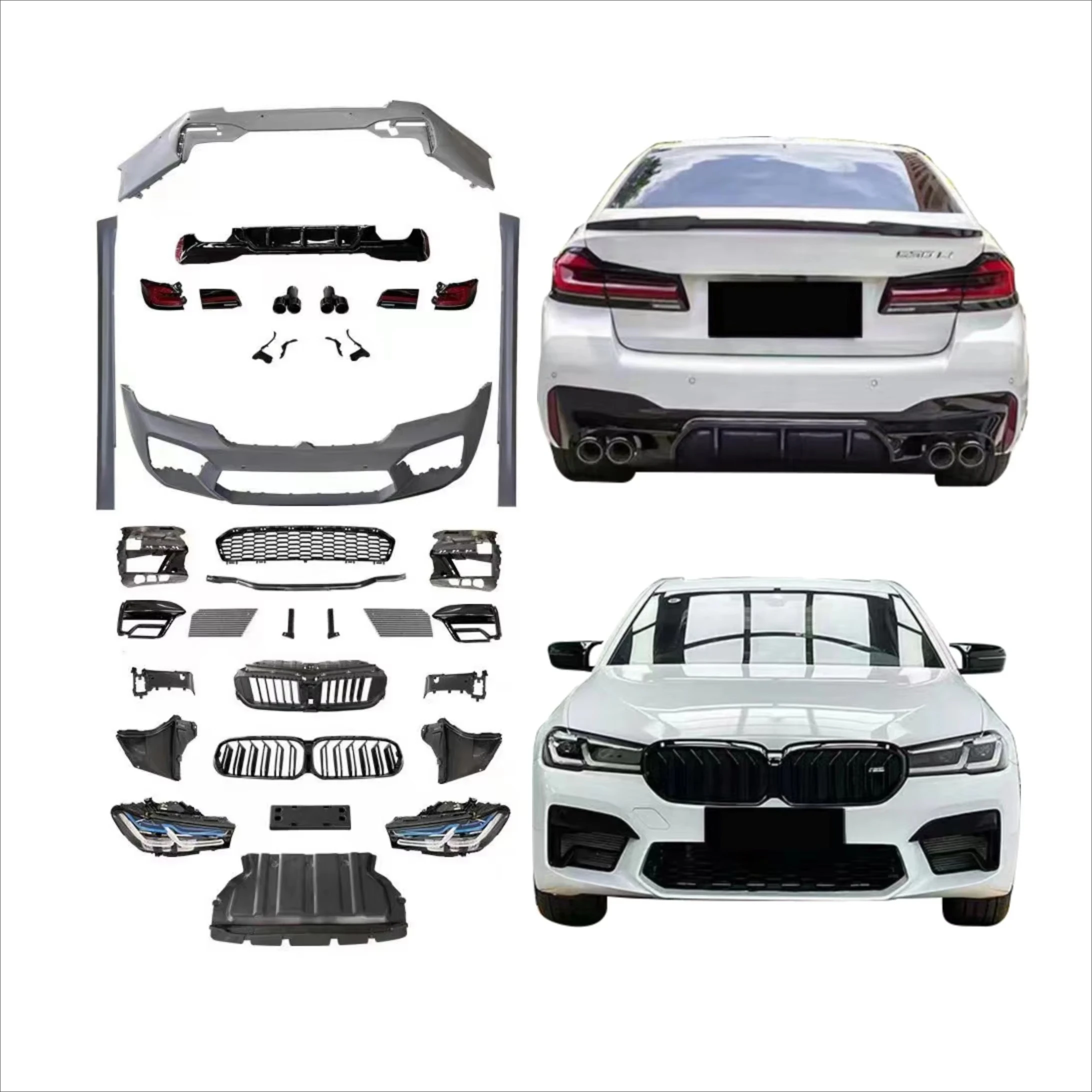 

PP Plastic Bodykit Conversion G38 G30 Upgrade F90 M5 Headlight Car Bumpers Diffuser 2018-2020 for G30 to M5 LCI Accessories