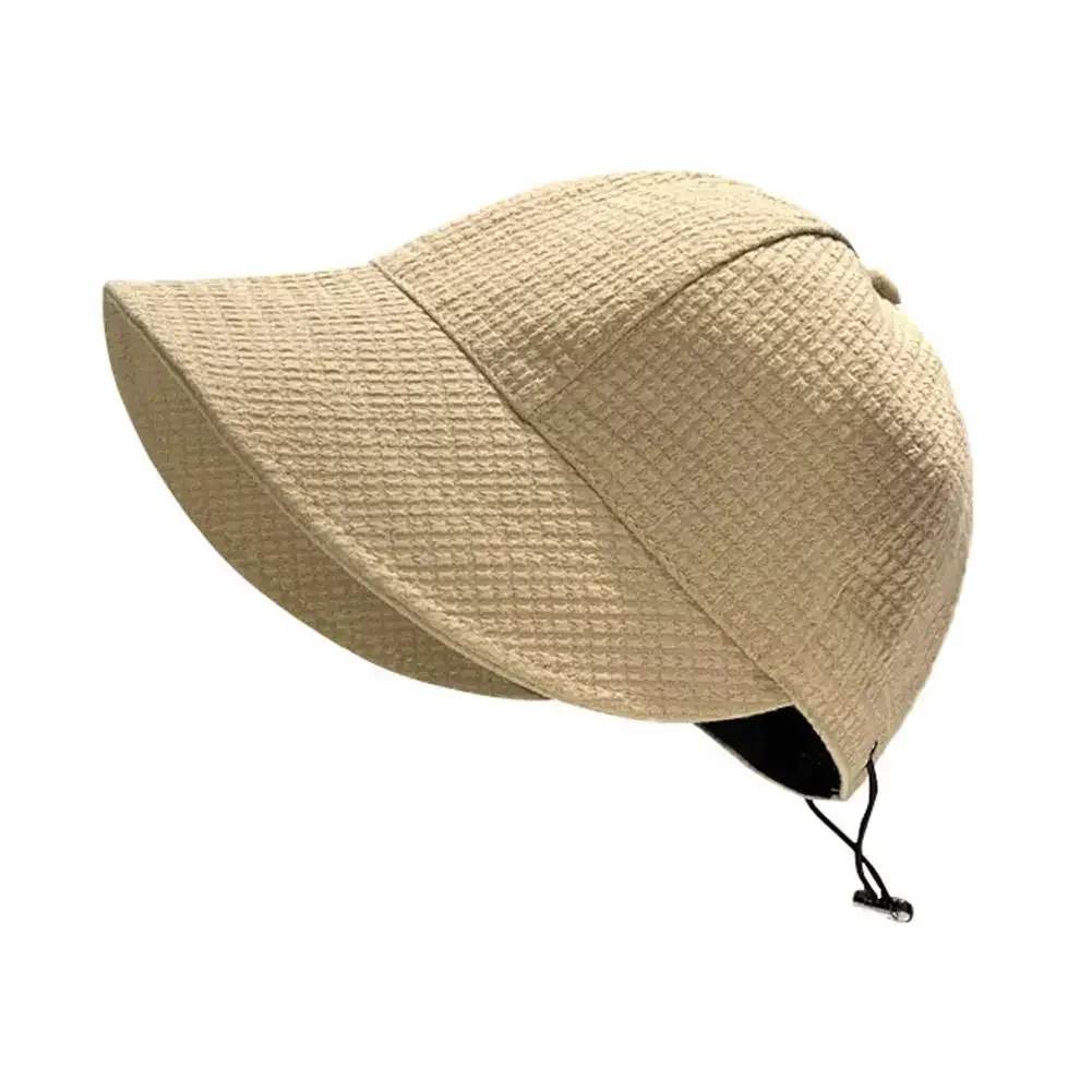 Summer Sun Hat Foldable Wide Brim Women Bucket Hat Lady Adjustable Ponytail Protection Panama Beach Outdoor Caps Cap Girl