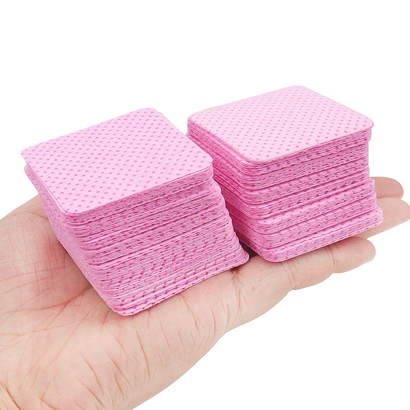 200 stks/doos Nagels Art Polish Make-Up Schone Pads Niet-pluizende Papier Katoenen Doekjes Wimper Lijm Remover Doekjes Reiniging Katoenen Vel