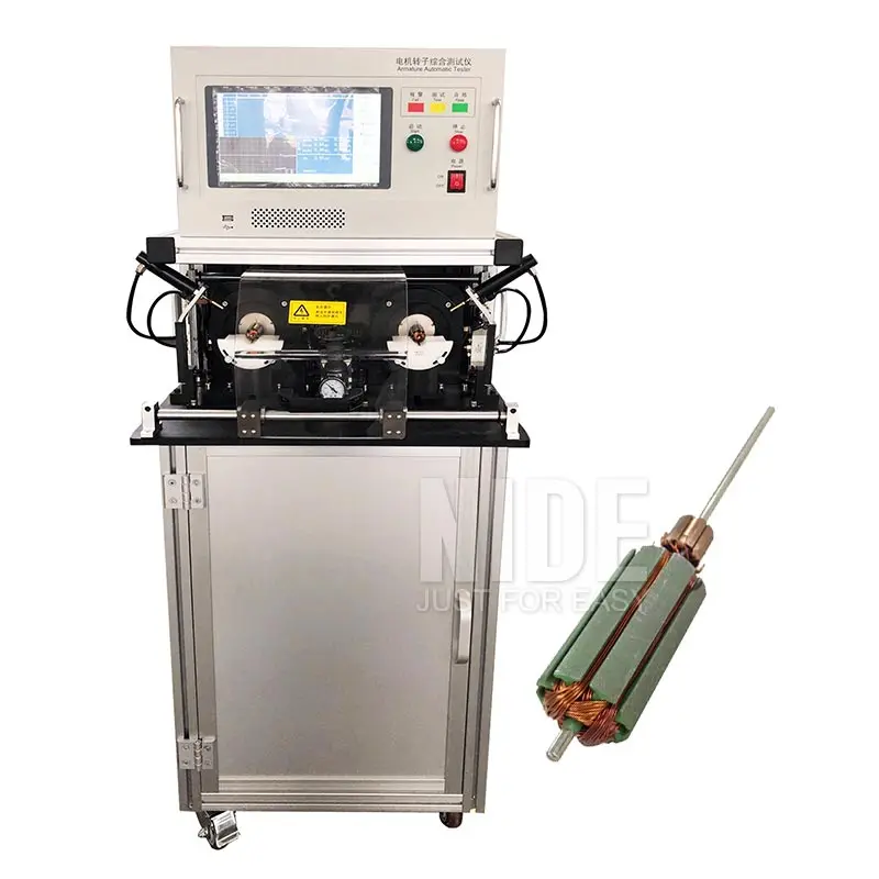 Highly automatic Universal and DC motor armature rotor testing panel machine for electric motor with double stations